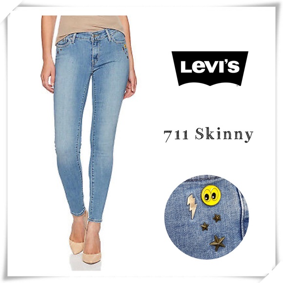 Levi's Denim - Levi’s 711 Skinny Star Smile Studded Jeans